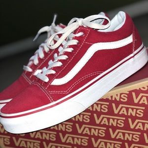 Low top old skool vans red